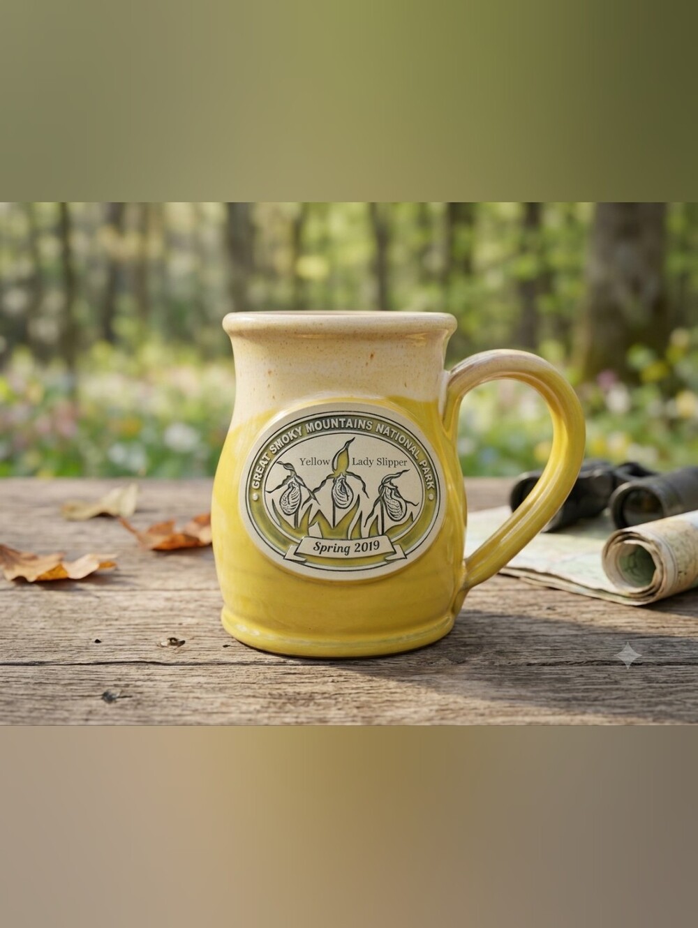 Great Smoky Mountains National Park Deneen Pottery Mug Spring 2019 Yellow Lady